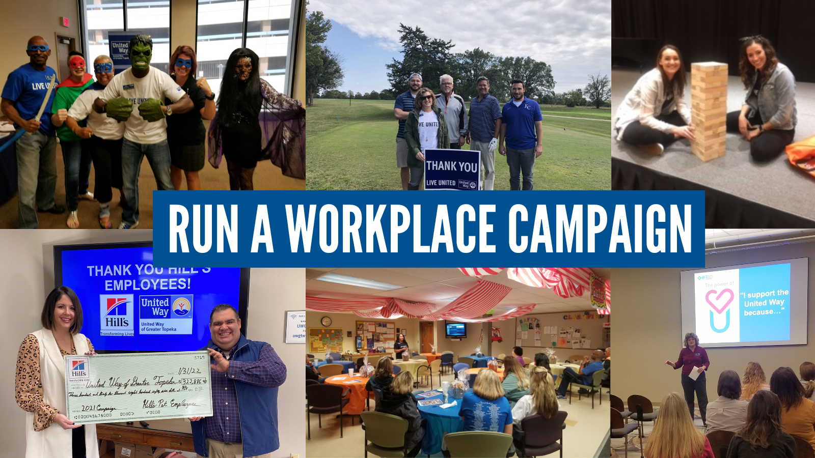 Run a workplace campaign collage graphic