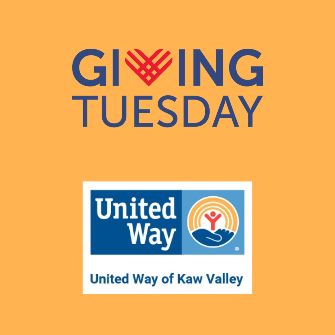 Giving Tuesday yellow square with UWKV logo