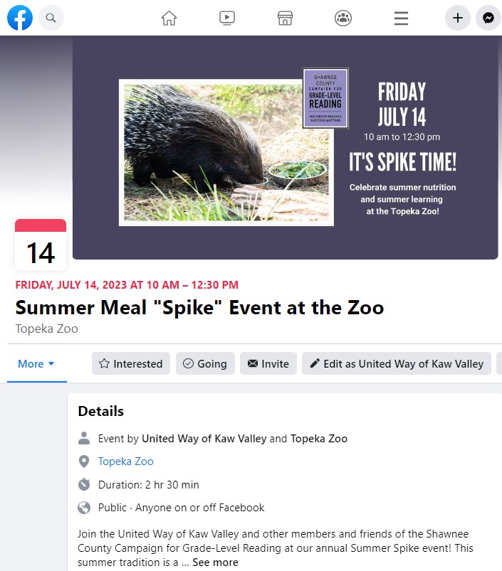 facebook screenshot UWKV spike event