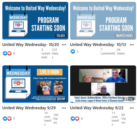 screenshot United Way Wednesday episodes